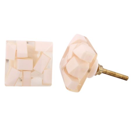White Resin Square Knob